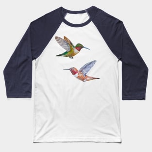 Hummingbirds set (Rufous & Ruby Throated) Baseball T-Shirt